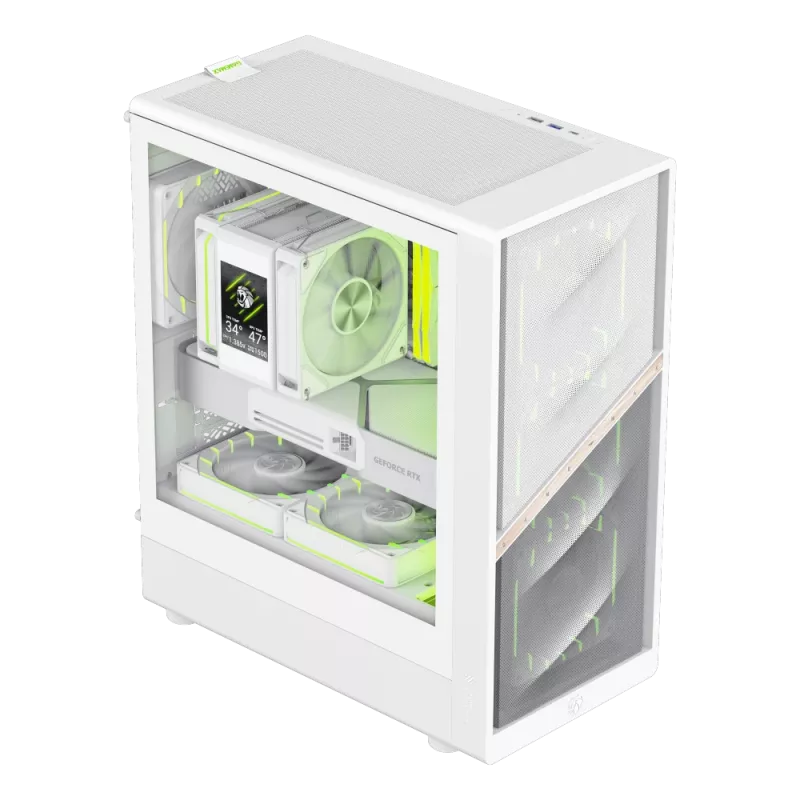 Obudowa Gamemax AERIS 330 MW | Biała | Mini Wieża | Bez zasilacza