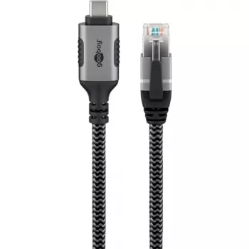 Kabel Goobay 70755 USB-C na RJ45 Ethernet CAT 6 dla stabilnego przewodowego połączenia internetowego z routerem/modemem/przełącznikiem sieciowym/Zastępuje adapter USB na RJ45 / 1
