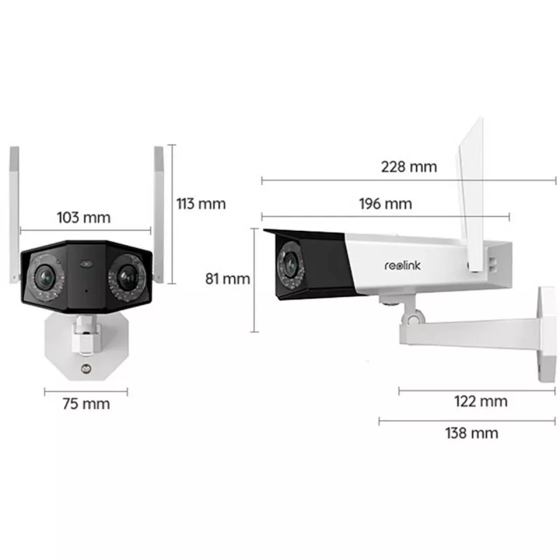 Reolink Duo Series W730 - 4K zewnętrzna kamera Wi-Fi, podwójny obiektyw, widok panoramiczny 180°, wykrywanie osób/pojazdów/zwierząt