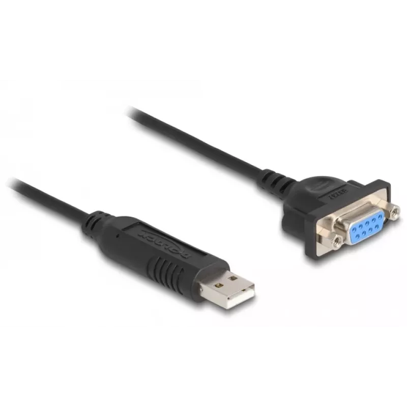 DeLOCK adapter USB 2.0 na szeregowy RS-232 50 cm FTDI Czarny