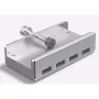 ALLNET ALL-USB3-HUB-4-CLIP Hub interfejsu USB 3.2 Gen 1 (3.1 Gen 1) Type-A 5000 Mbit/s Srebrny (ALL-USB3-HUB-4-CLIP)