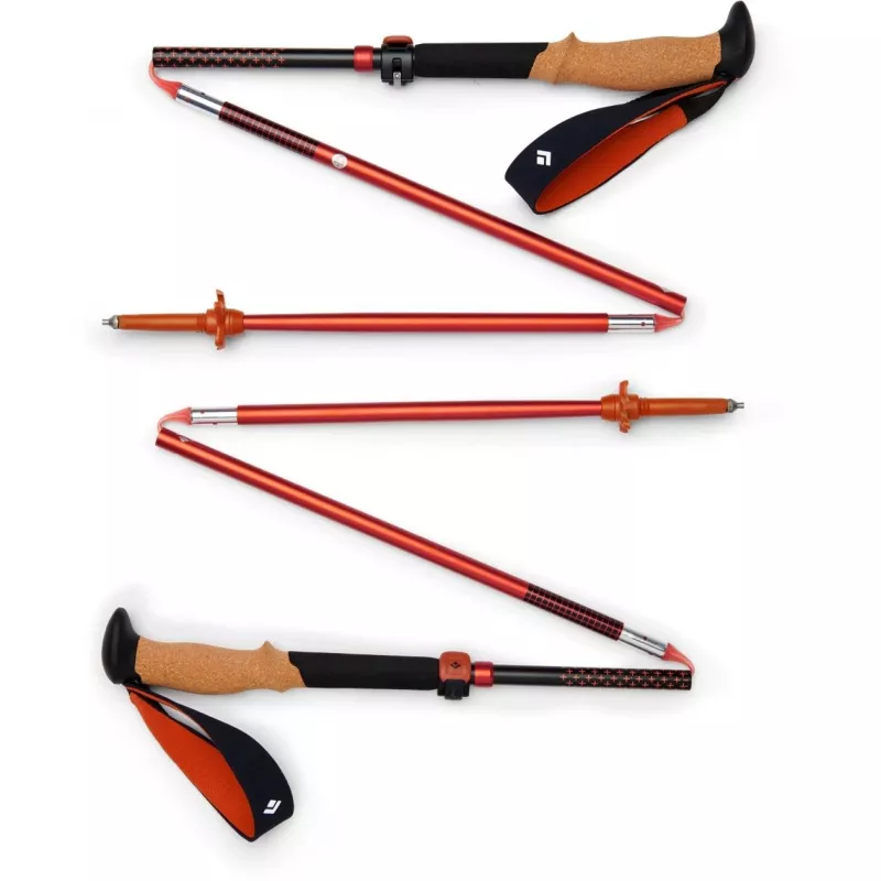 Kijki trekkingowe Pursuit FLZ M/L, Fitness Device czarny/czerwony, 1 para, 125-140 cm