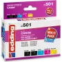 wkłady drukujące edding EDD-501 2x czarny, cyjan, magenta, żółty kompatybilne z Canon PGI-525 BK,