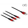 DeLOCK - Kabel tylko do ładowania - Lightning / USB - USB (M) na Micro-USB Typ B, Lightning, USB-C (M) - 1,0m - Ekranowany - Czarny (85892)
