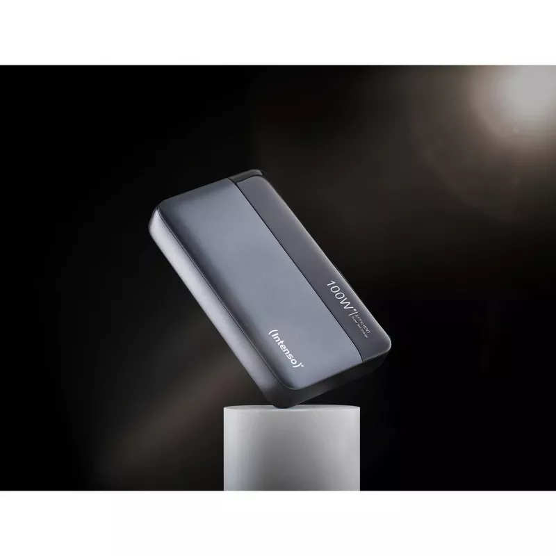 Powerbank INTENSO 7350050 — 20000 mAh, 1× USB-A + 2× USB-C, łączna moc wyjściowa 100 W, czarno-szary