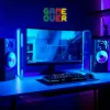 Neon MANTA SNL102MT — podświetlana dekoracja ścienna w stylu “Game Over”, efekt neonu LED podłączany do gniazdka