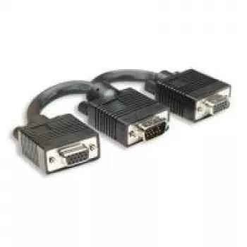 Kabel Manhattan SVGA Y - rozdzielacz VGA - HD-15 (VGA) (M) na HD-15 (VGA) (Ż) - 2 cm - formowany - czarny (304559)
