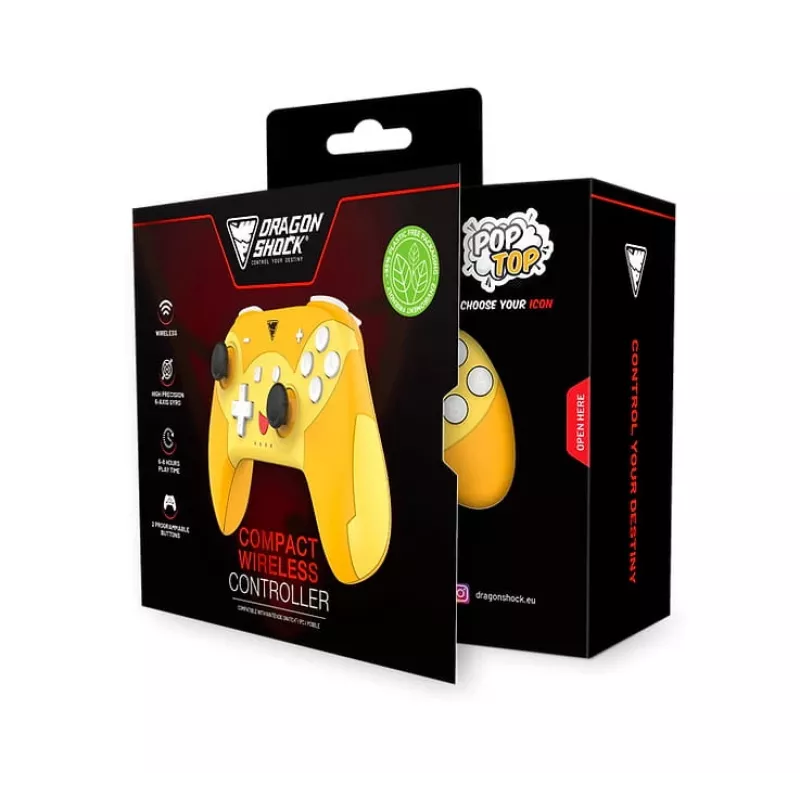 DragonShock PopTop Compact, Gamepad, Nintendo Switch, Schaltfläche Zurück, D-Pad, Home button, Reset-Taste, Kabellos, Bluetooth, USB Typ-C
