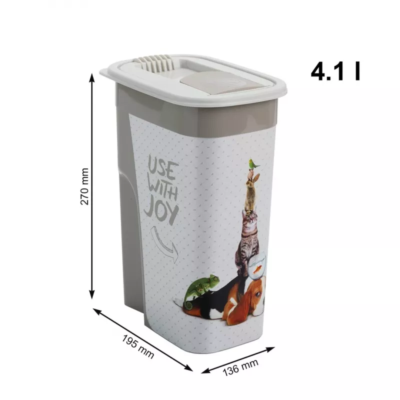 Pojemnik do przechowywania karmy dla zwierząt rotho Flo beżowo-brązowy plastik 4,1 l, wysokość 270 mm