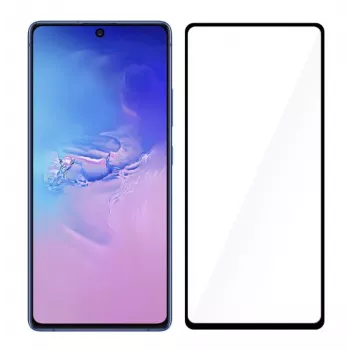 Hartowane szkło ochronne Tellur do Samsung S10 Lite — pełny klej, kompatybilne z etui, czarny