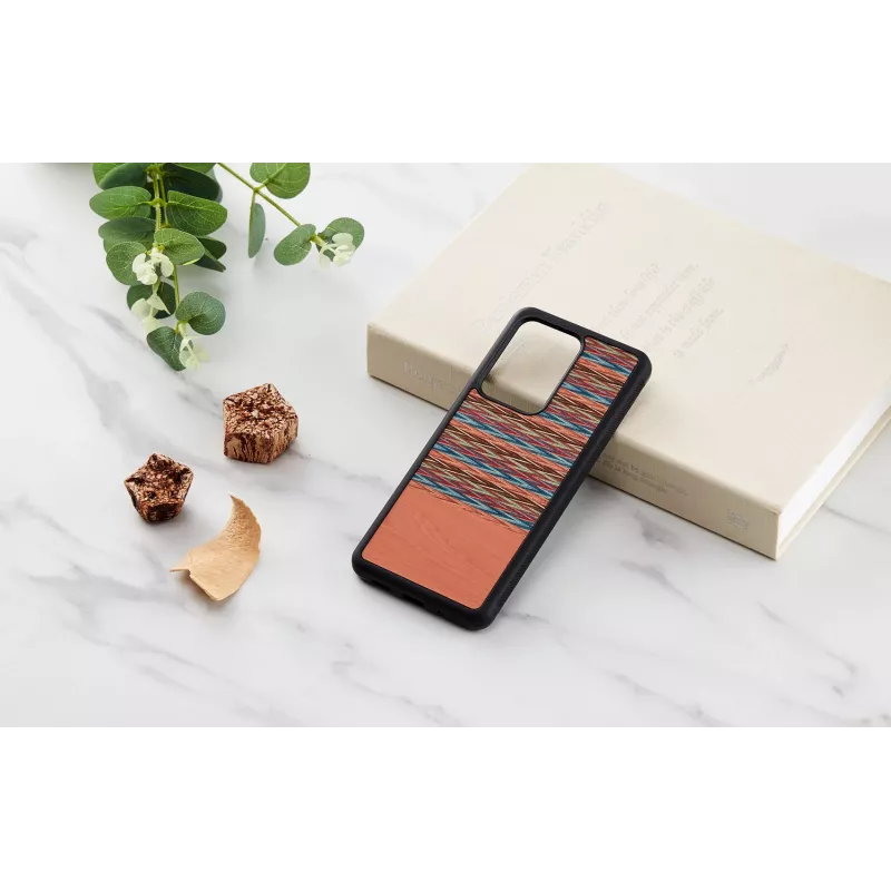 Etui na telefon man and wood do Samsung Galaxy S20 Ultra — brązowa krata z czarnymi wykończeniami