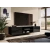 Szafka RTV Cama Meble SLIDE 200K — 200x40x37 cm, czarny połysk, blat z płyty wiórowej