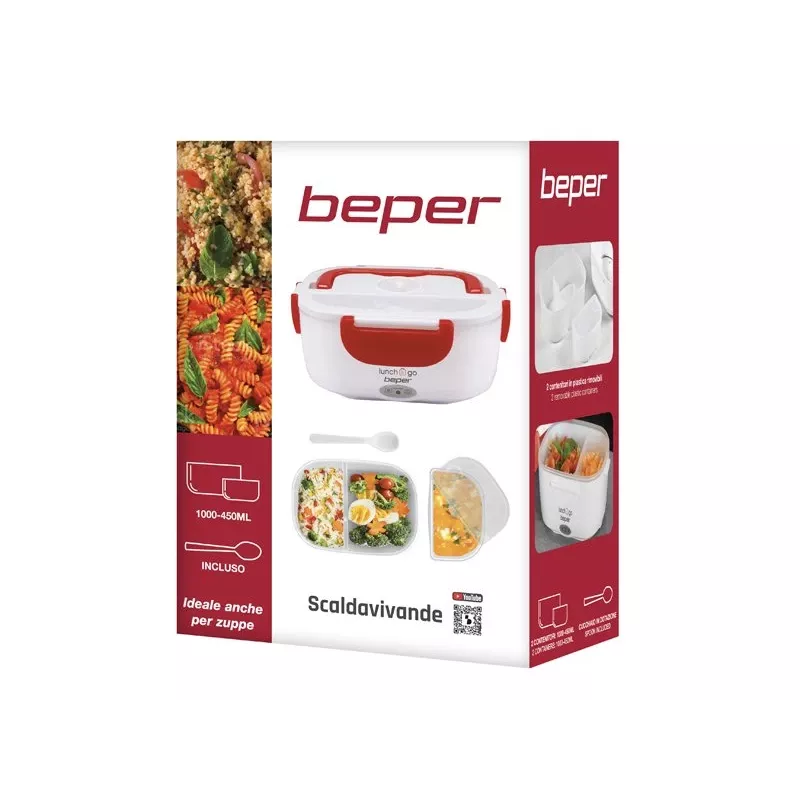 Elektryczny lunchbox Beper 90.920R - podgrzewacz do jedzenia 1 L