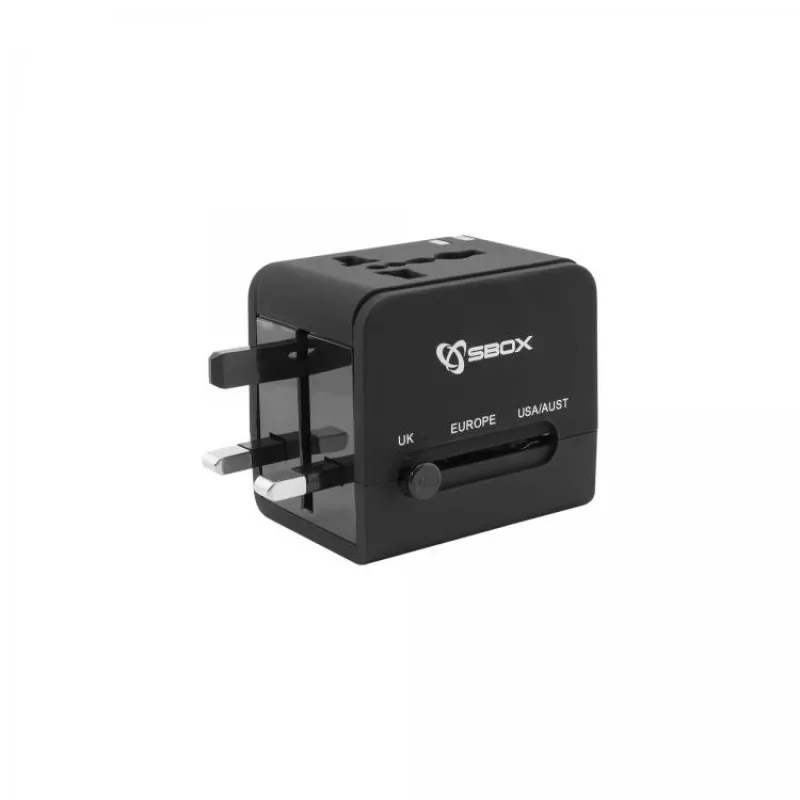 Adapter podróżny SBOX TA-23 z podwójną ładowarką USB i uniwersalną kompatybilnością wtyczek