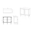 JUTA 2D komoda 100x39.5x90 czarny + linol calabria