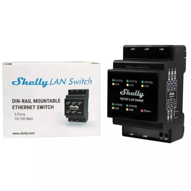 Inteligentny przełącznik Shelly LAN Switch Czarny AC 110-240V 1W