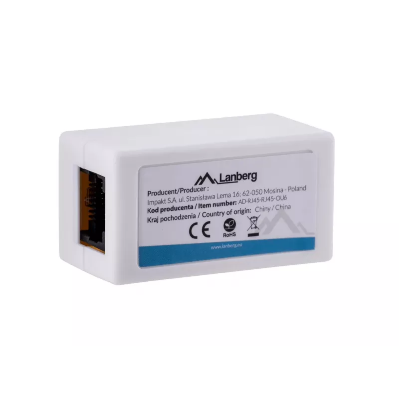 Rozdzielacz sieciowy LANBERG AD-RJ45-RJ45-OU6 — biały RJ-45 1 wejście do 1 wyjścia