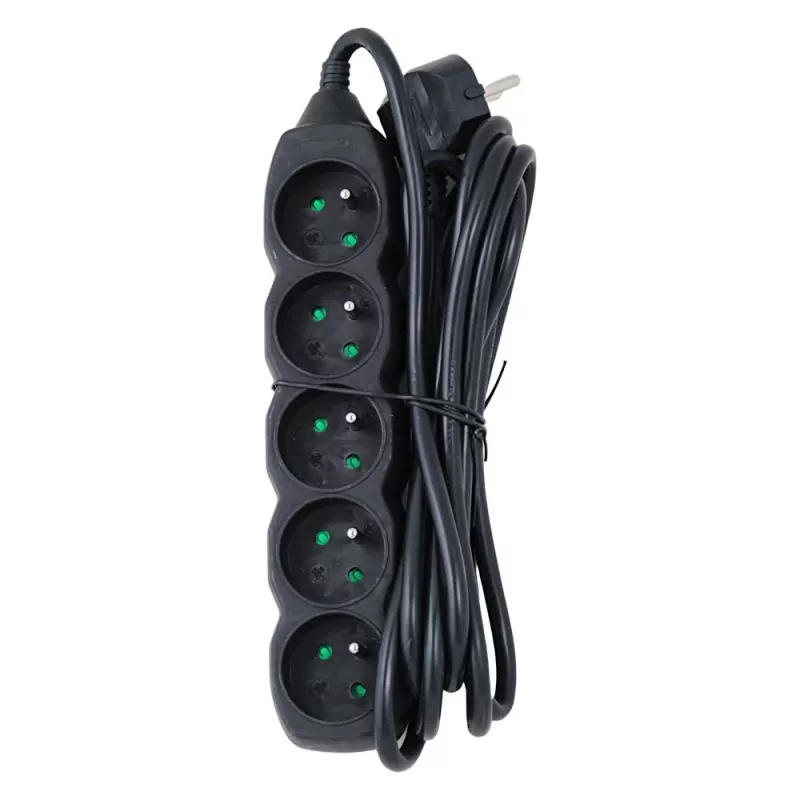 Listwa zasilająca ESPERANZA ELK208K — 5 gniazd, kabel 3 m, czarna