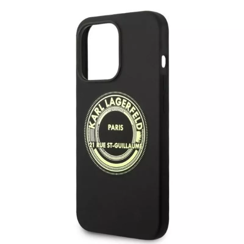Karl Lagerfeld Soft Cover Silicone RSG Black for Apple iPhone 14 Pro KLHCP14LSRSGRCK