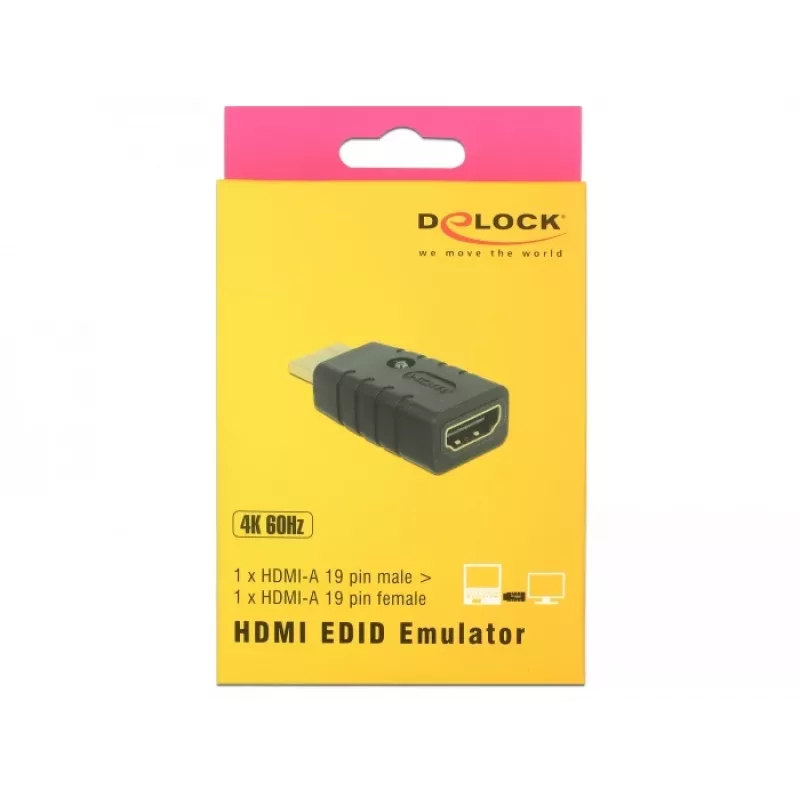 Adapter HDMI (wtyk) > HDMI (gniazdo), emulator EDID (czarny)