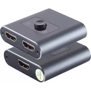Przełącznik HDMI ShiverPeaks SP05-02010 2x1 dwukierunkowy metalowa obudowa 4K2K