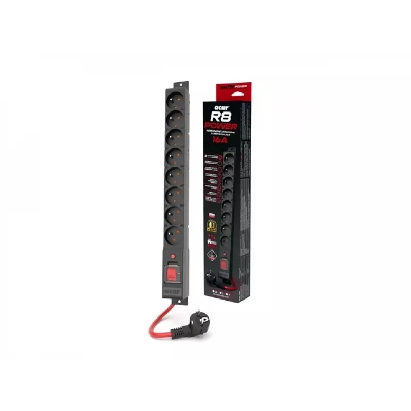Listwa zasilająca R8 Power 5M 8X 230V Pl 16A Acar W2452