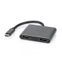 Nedis Adapter USB-C™ USB 3.2 Gen 1 | Wtyk USB-C™ | 2x HDMI™ | | 4K@30Hz | 0,10 m | Okrągły | niklowany | PVC | Czarny | Pudełko (CCGB64670BK01)