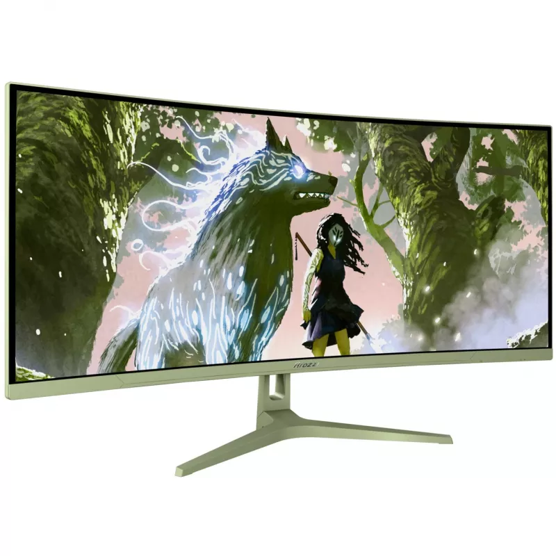 Zakrzywiony monitor komputerowy Arozzi Nova 34 cale (86,4 cm) 3440×1440 21:9 LED 1 ms Zielony