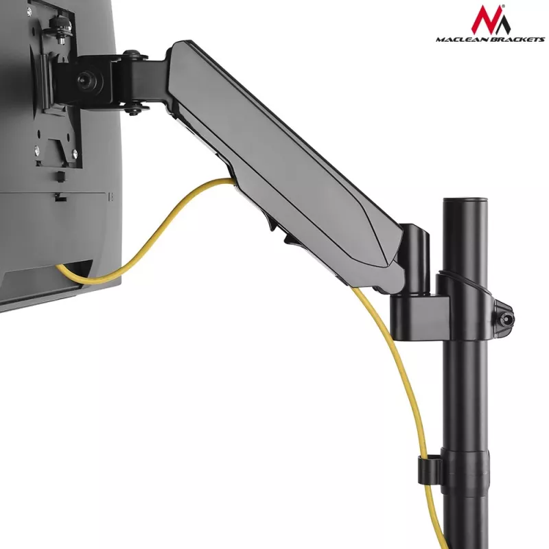 Uchwyt biurkowy do monitora MACLEAN MC-775 do ekranów 32 cale (81,3 cm), VESA 75x75–100x100, do 8 kg, szary
