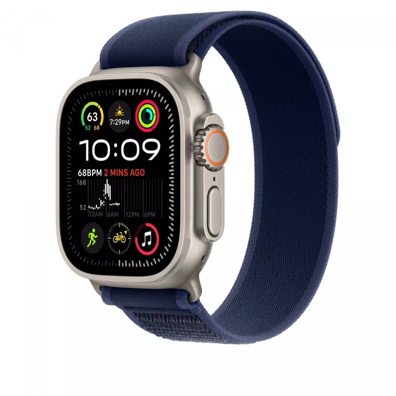 Apple 49mm Niebieska Pętla Trail Loop - S/M - Wykończenie Naturalny Tytan