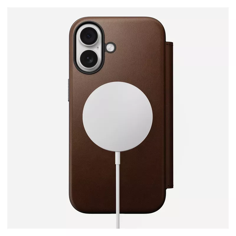 Etui z klapką Nomad NM014209858 do Apple iPhone 17, 16 cm (6,3 cala), brązowe, 4 kieszenie na karty