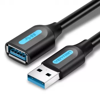 Przedłużacz USB 3.0 Vention CBHBH 2 m — wtyk USB A męski na gniazdo USB A żeńskie, 5 Gbit/s, czarny