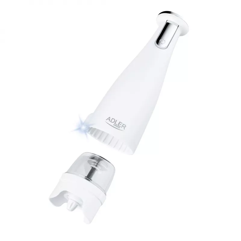 Zestaw młynków do soli i pieprzu Adler AD 4449W Steel biały, ceramiczny żarna, 150 ml, ładowanie USB-C