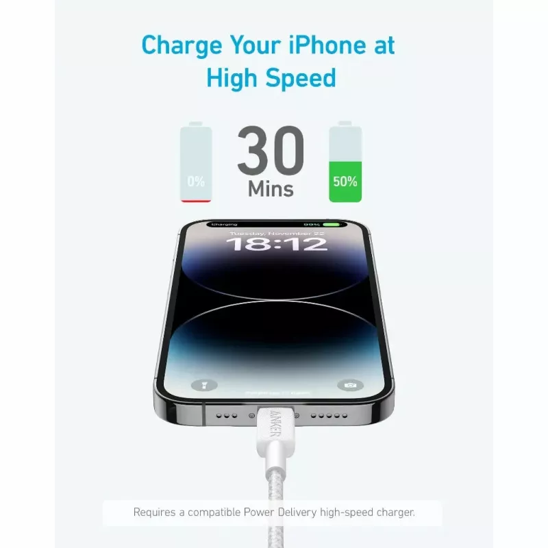 Kabel Anker 322 0.9 m Lightning do USB C 30 W