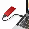 Obudowa SSD QOLTEC 51831 USB 3.0 dla dysków M.2 SATA do 2 TB, czerwona, obsługa długości 30 mm, do 4 dysków