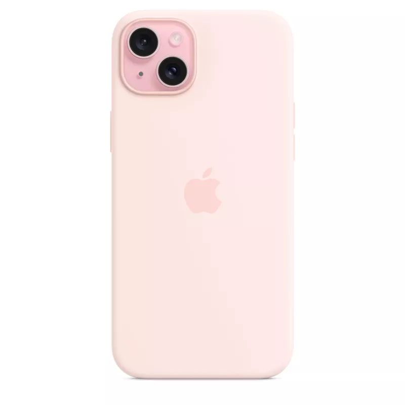 Silikonowe etui z MagSafe do iPhone'a 15 Plus - jasnoróżowe