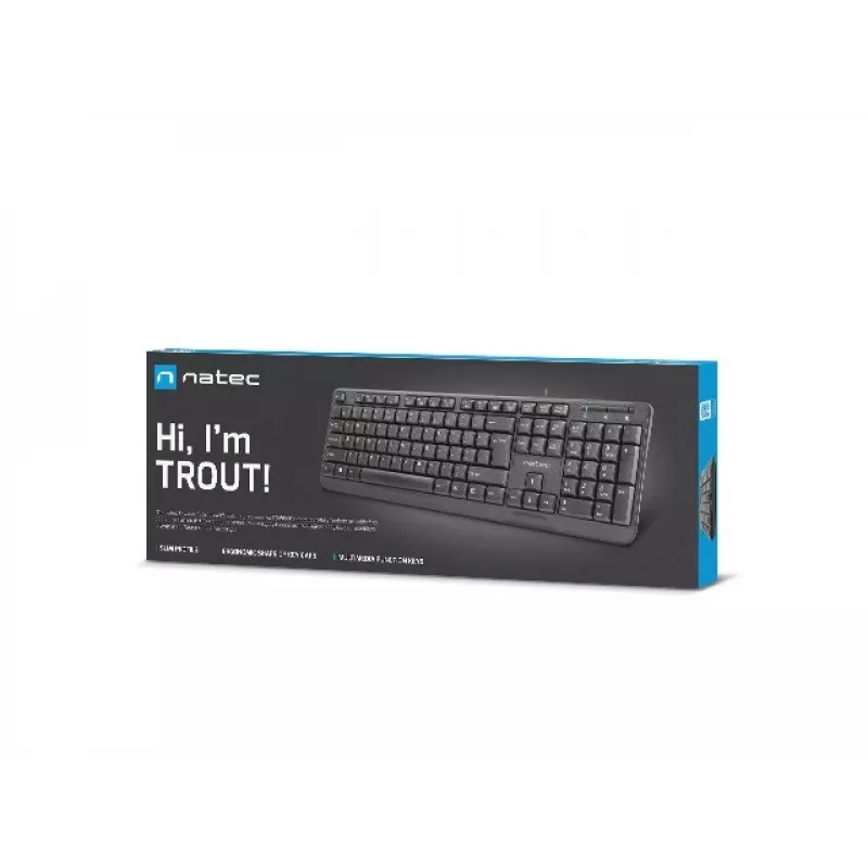 Klawiatura NATEC TROUT SLIM USB, układ US, czarna