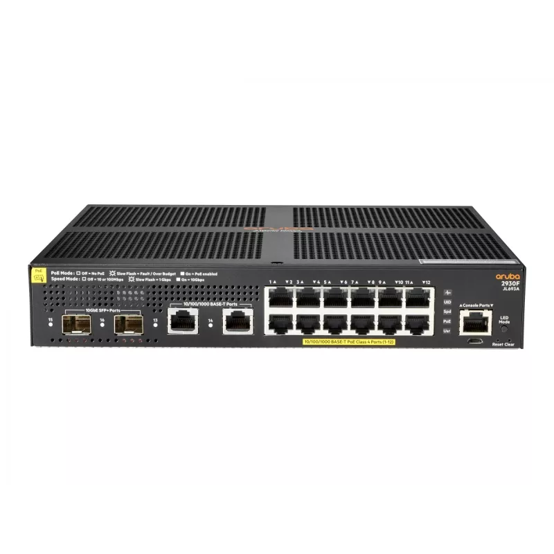 Przełącznik zarządzalny Aruba 2930F 12G PoE+ 2G/2SFP+