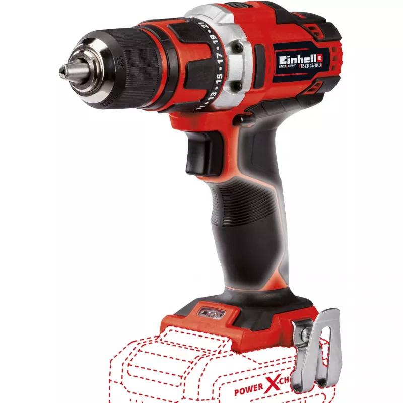 Einhell TE-CD 18/40 Li-Solo 1500 RPM Bezkluczowy 1,1 kg Czarny, Czerwony