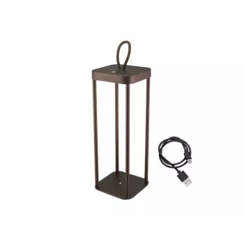 Lampa akumulatorowa Beper P207ILI102 w wykończeniu Corten, przenośna lampa zasilana bateriami