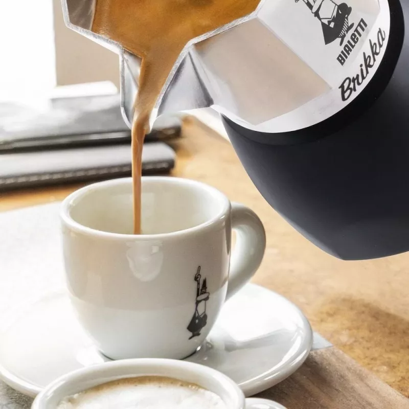 Bialetti Brikka Moka pot 0.1 L Czarny, Stal nierdzewna