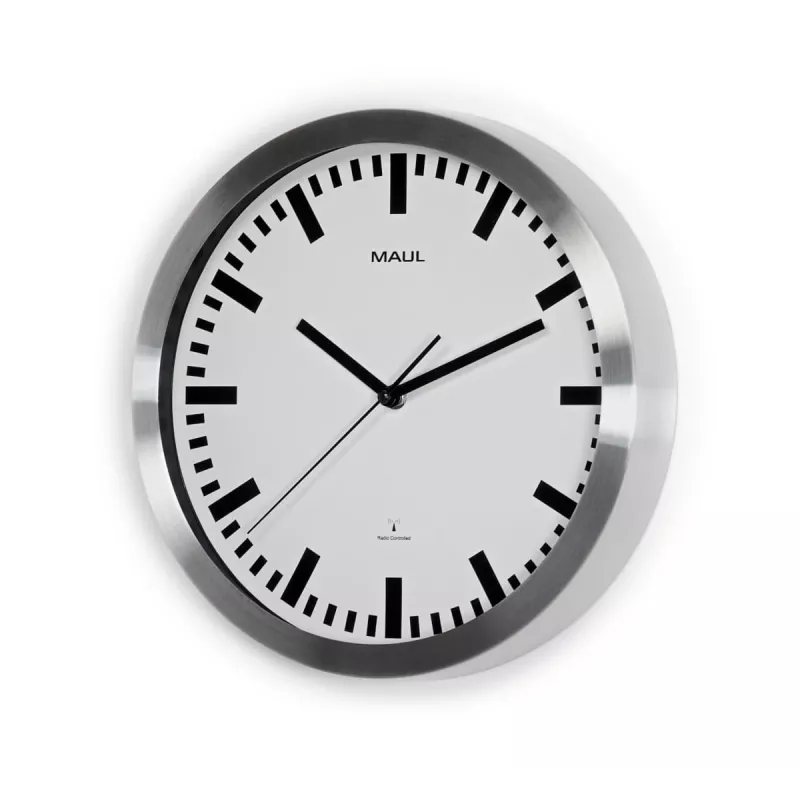 MAUL Zegar ścienny MAULpilot - AA - 1,5 V - Aluminium - Biały - Aluminium - Szkło - 30 cm (9063308)