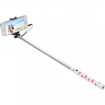 Ultron Selfie Hot Shot biały - 15 - 45 cm kijek do selfie z przyciskiem migawki na uchwycie - do smartfonów takich jak Samsung Galaxy, iPhone i innych (173950)