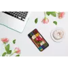 Etui ochronne na smartfona iKins do iPhone XS Max — wzór kwiatu wiśni, czarne
