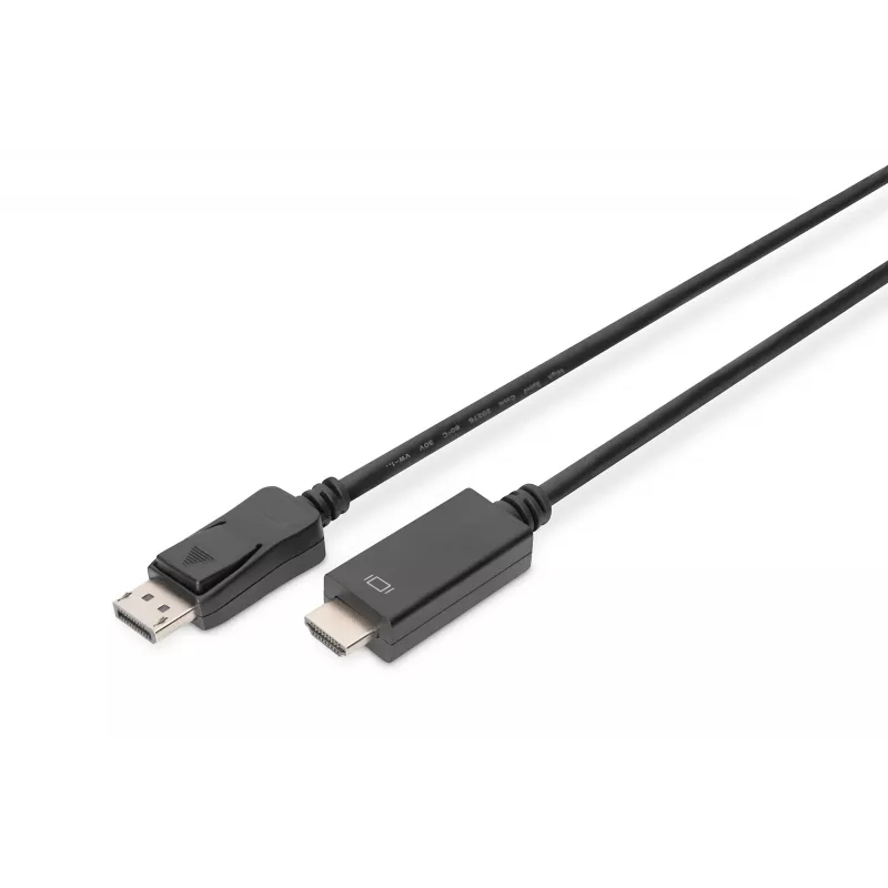 Kabel adapterowy DisplayPort 1.2 z blokadą 4K 60Hz UHD Typ DP/HDMI A M/M czarny 2 m