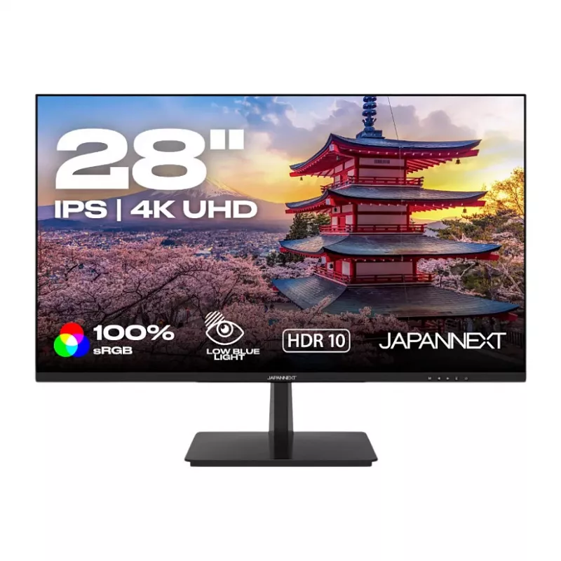 Monitor JAPANNEXT 4K UHD 71,1 cm (28 inch) 3840x2160 pikseli, panel IPS, 5 ms, 60 Hz, AMD FreeSync, HDMI, DisplayPort (JN-I280UHD60F-P)