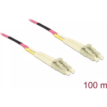 Kabel sieciowy Delock LC Duplex Multimode OM4 100m Czarny