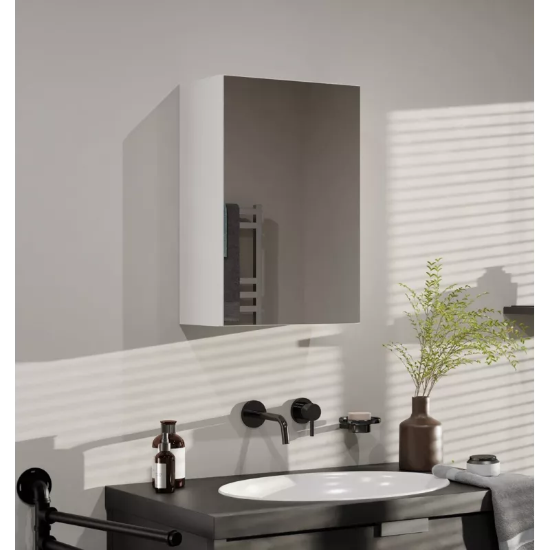 Szafka łazienkowa wisząca top e shop POLA 1DL BIEL — 400×220×600 mm, 3 półki, biały