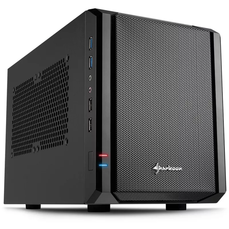 Sharkoon QB One Czarny - Midi/Minitower ITX, Mini-ITX 3,5 - Chłodnica do zasilacza PC/Server - USB, USB 2.0, USB 3.0