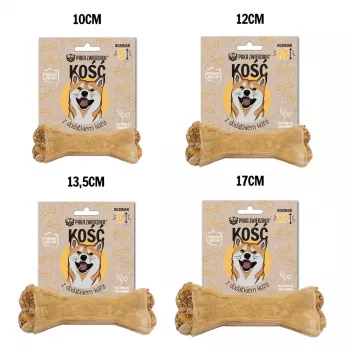 Przysmak dentystyczny dla psa PAKA ZWIERZAKA Bone z kozą M 12 cm 55 g — gryzak dentystyczny dla dorosłych psów, bezglutenowy i bezcukrowy